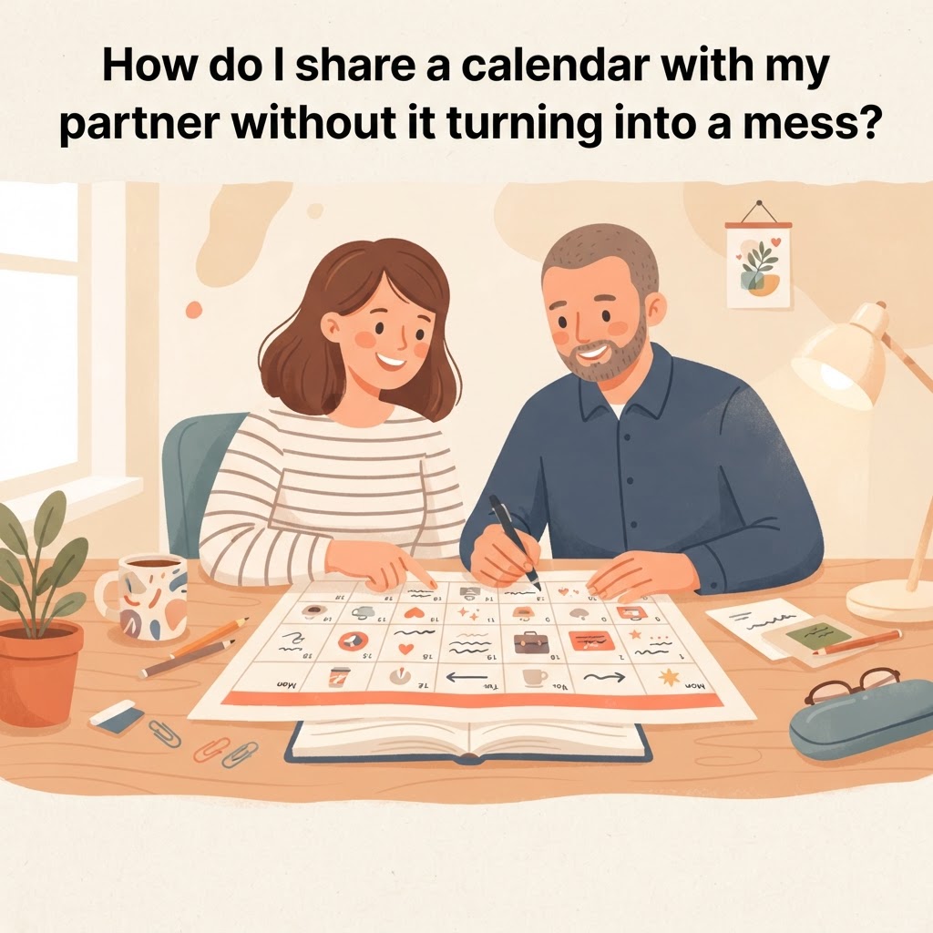 How do I share a calendar with my partner without it turning into a mess?