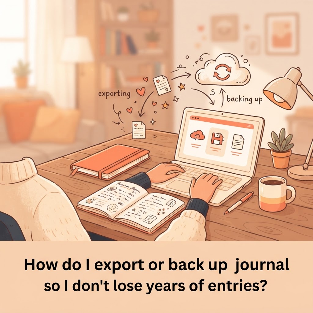 How do I export or back up my journal so I don't lose years of entries?