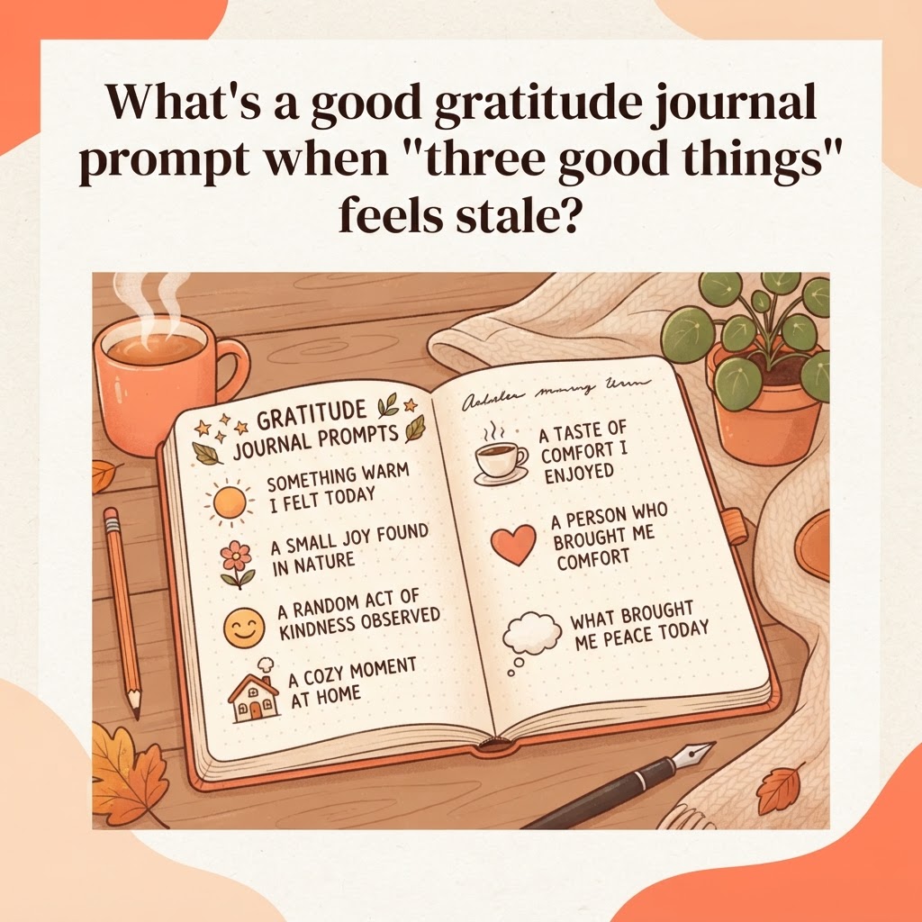 What's a good gratitude journal prompt when "three good things" feels stale?
