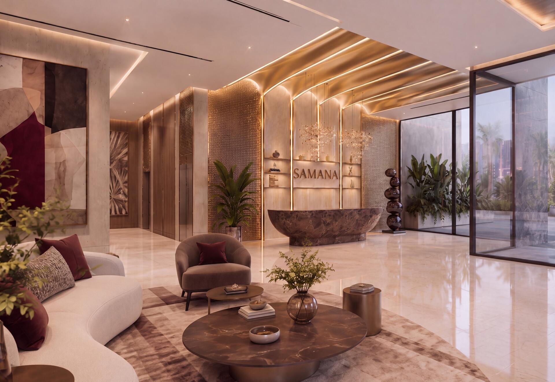 Reception Lobby at Portside by Samana