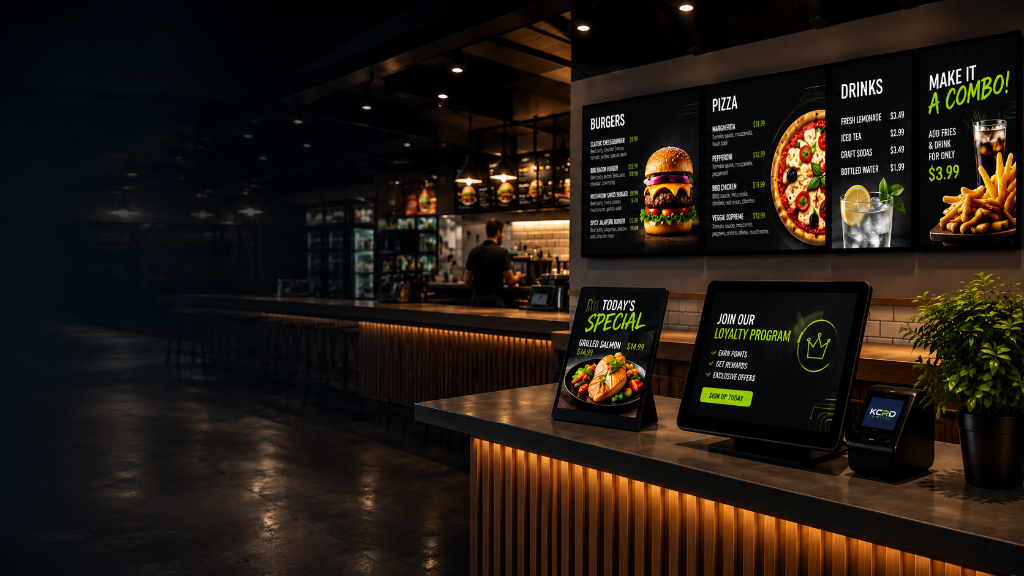 Restaurant digital menu displays