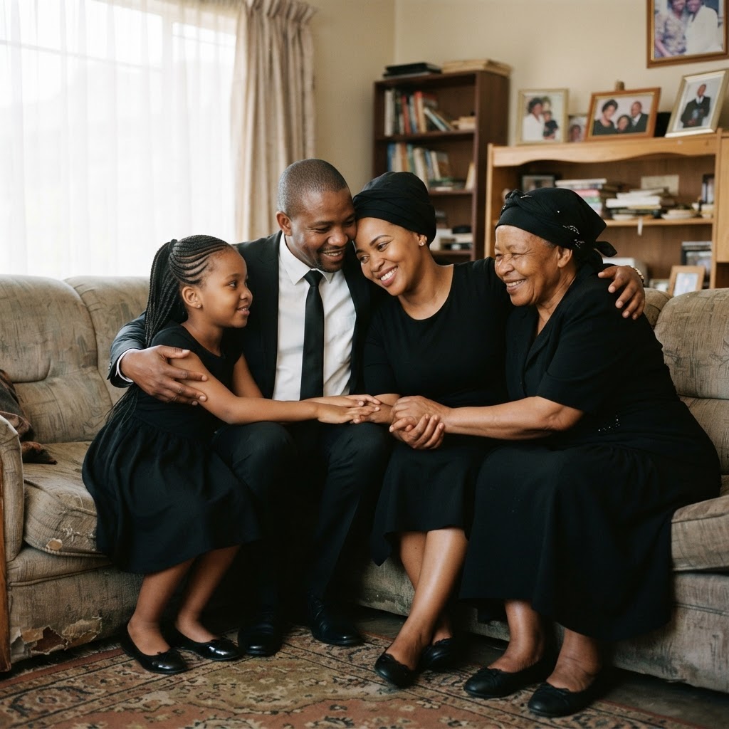 South African family sharing a warm moment