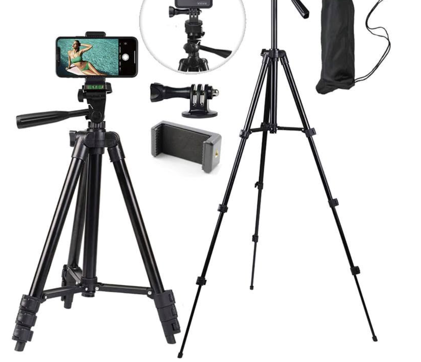 Selfie Stick Tripod with Extendable Stand - Remote Bluetooth iPhone Heavy Duty Aluminum Lightweight