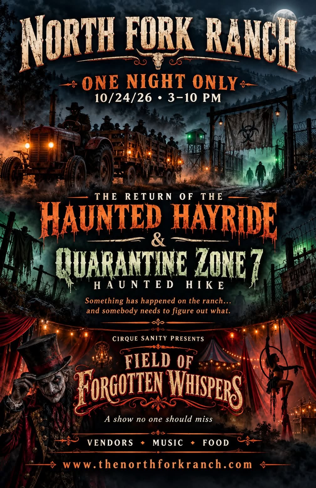 North Fork Ranch Haunted Hayride & Hike + CirqueSanity Show artwork