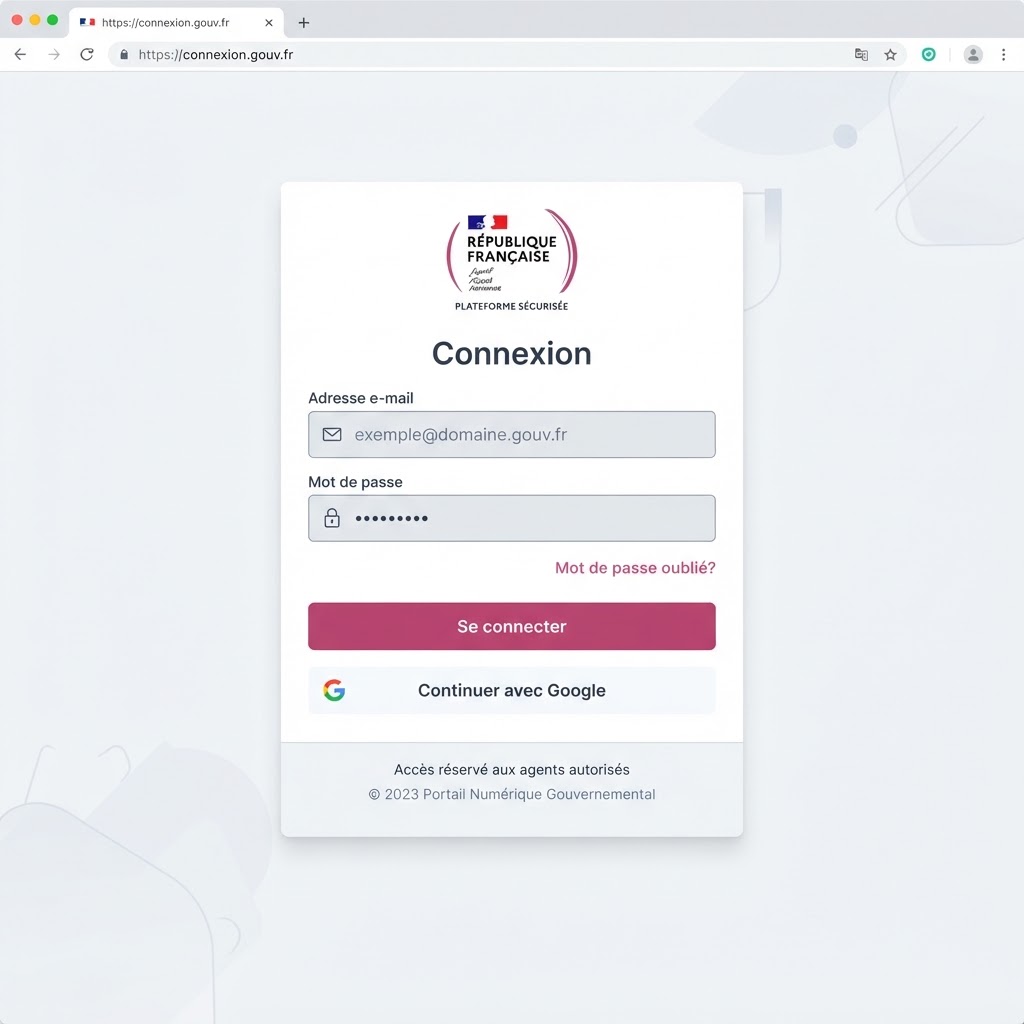 Capture : Page de connexion