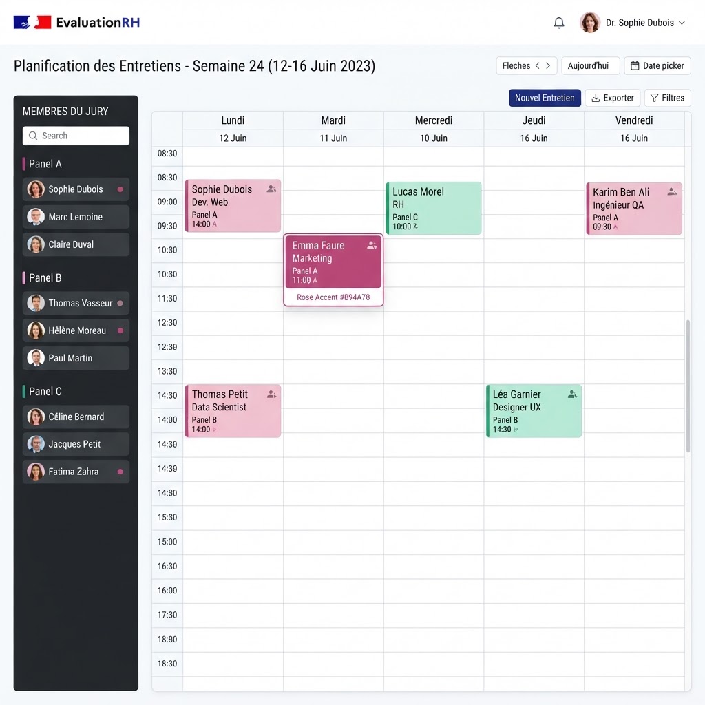 Capture : Planning des entretiens