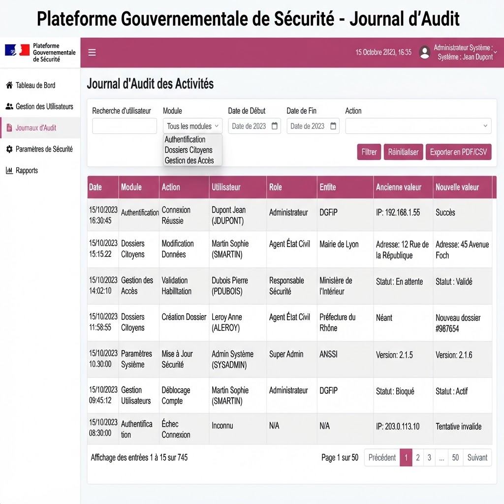 Capture : Journal d'audit
