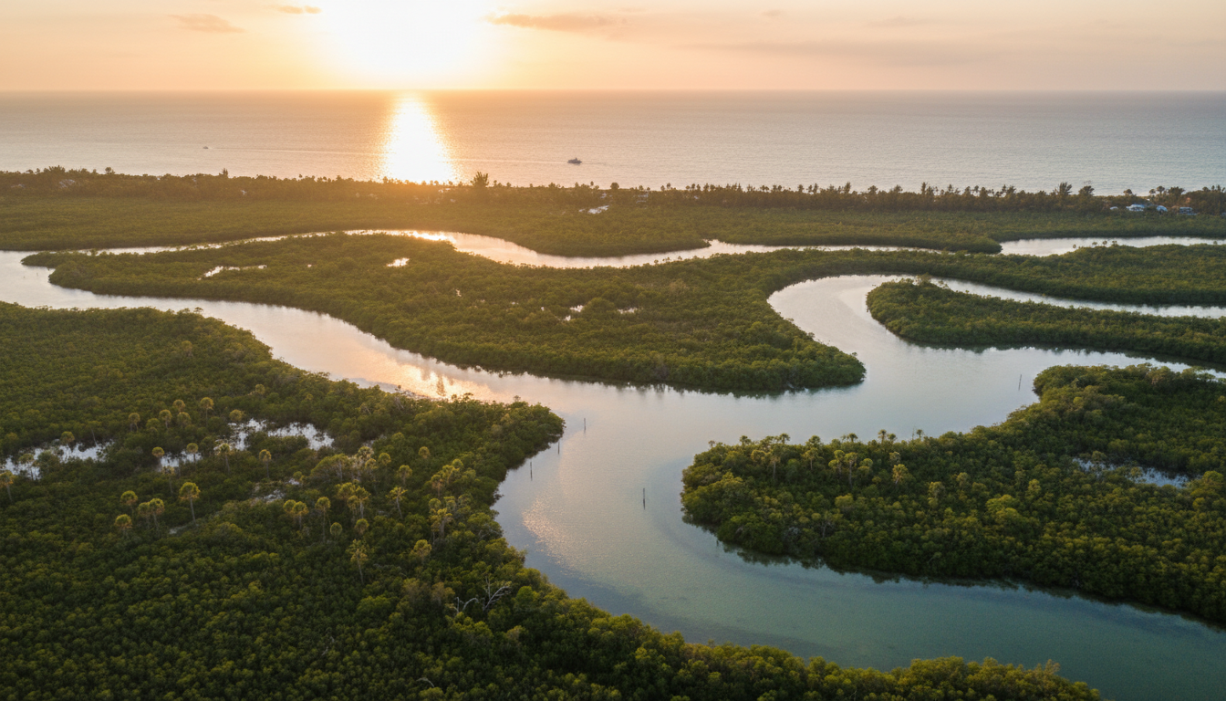 Aerial view of Apollo Beach Florida coastline