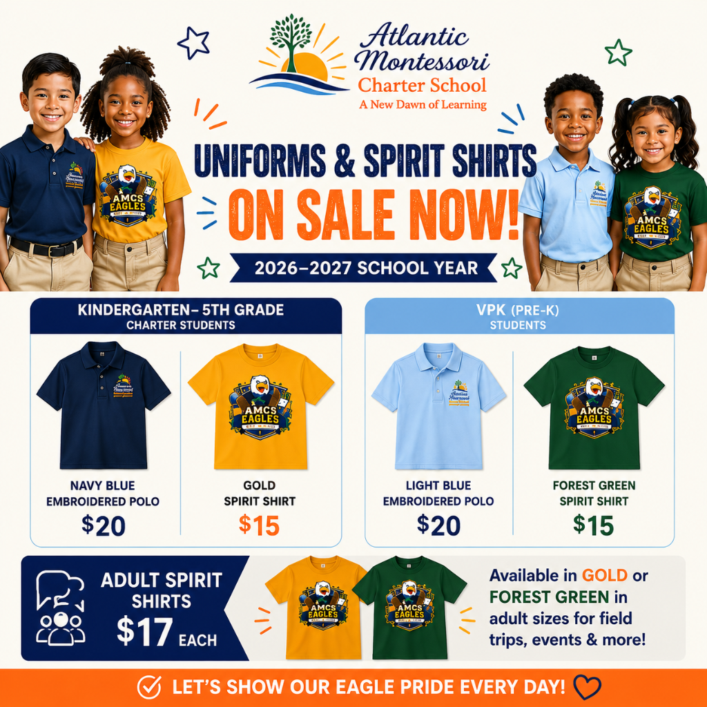 AMCS Uniforms and Spirit Shirts flyer