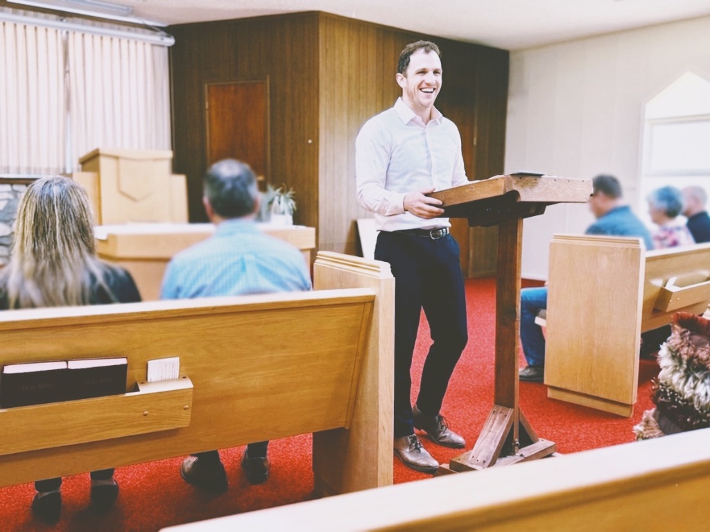 Preacher delivering the sermon