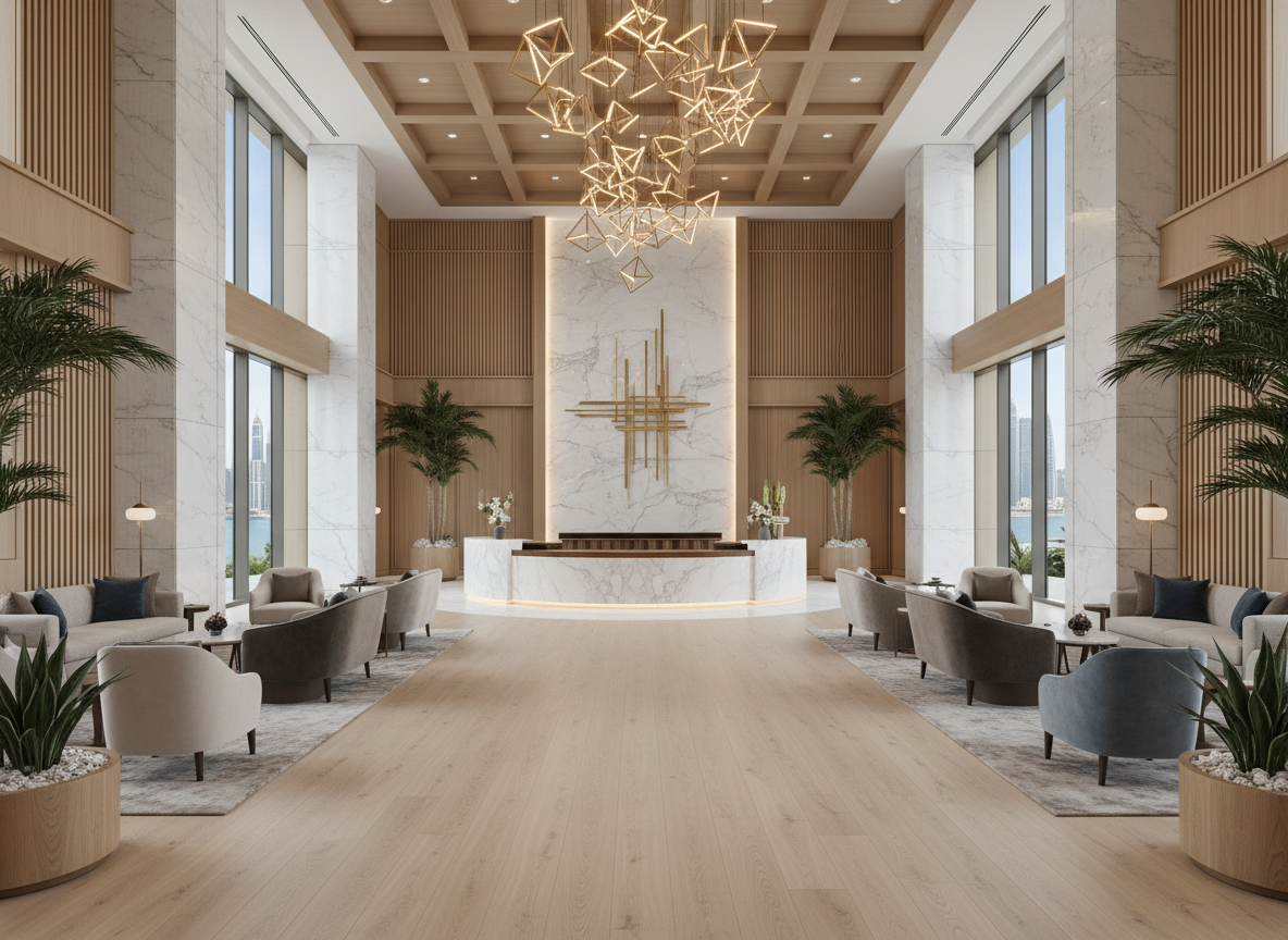 Engineered wood flooring in Downtown Dubai hotel