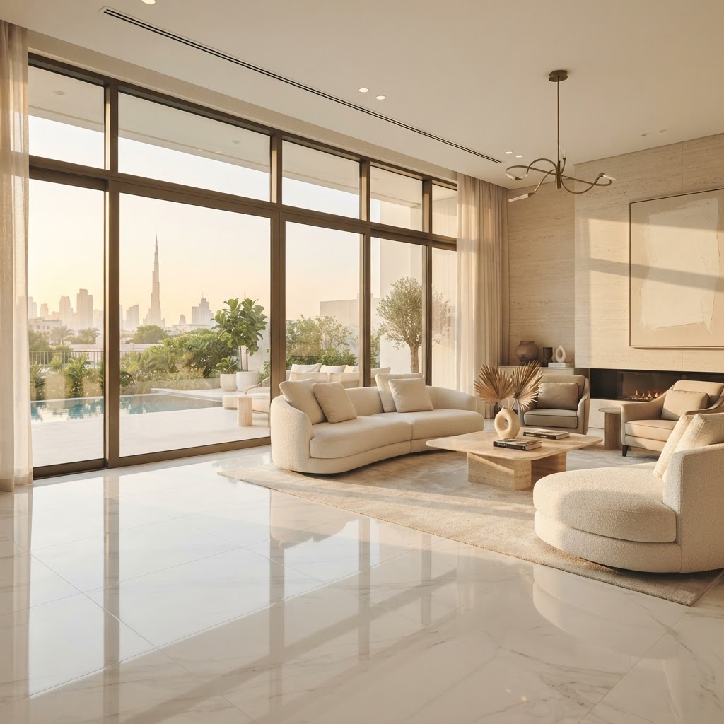 LVT Marble Flooring for Living Room in Dubai — Floor Woods