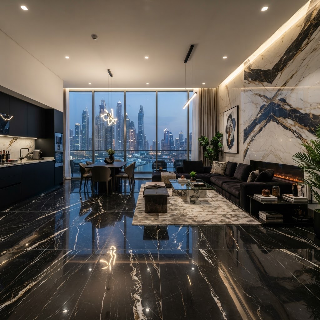 Grey Marble Finish — premium SPC marble flooring Dubai — Floor Woods