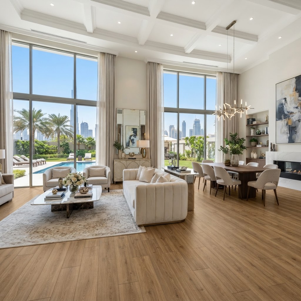 Luxury Dubai villa interior with premium Richmond SPC flooring — Floor Woods