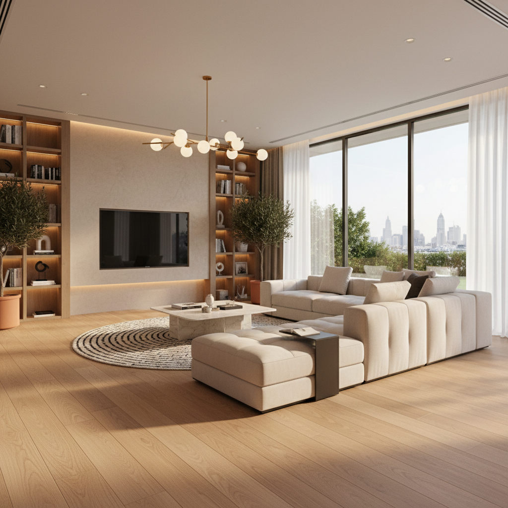 SPC flooring for Living Room Dubai — Floor Woods