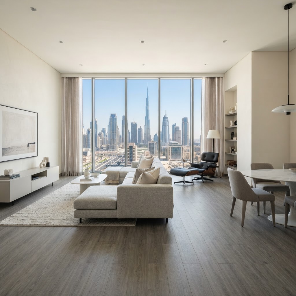 Bene SPC flooring installed in a modern Dubai apartment — Floor Woods