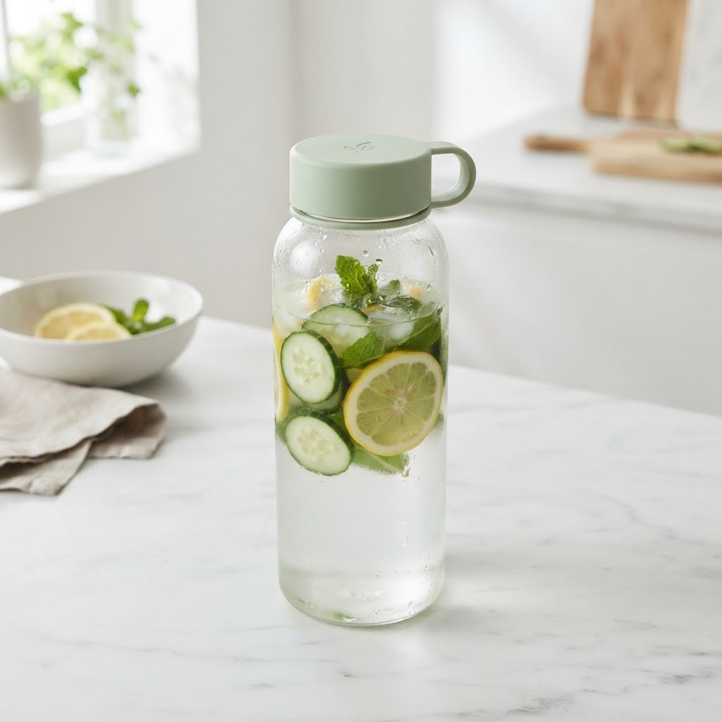 Kitchen Buddy 1L Glass Hydration Bottle