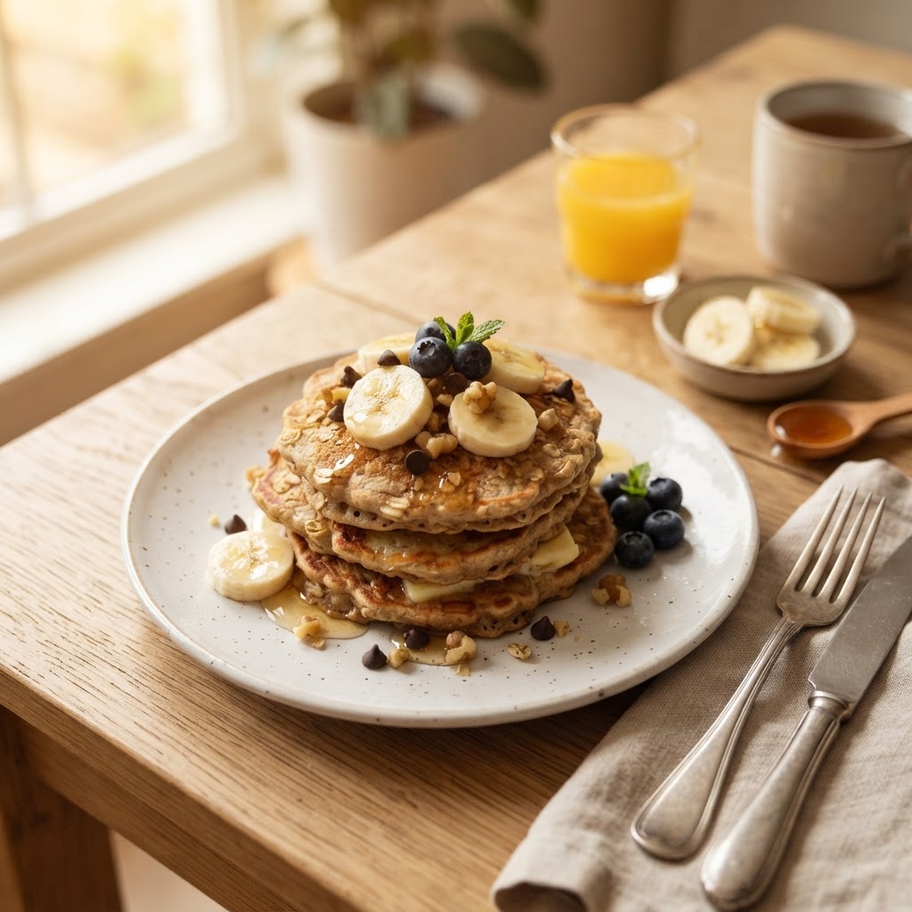 Tortitas de plátano y avena