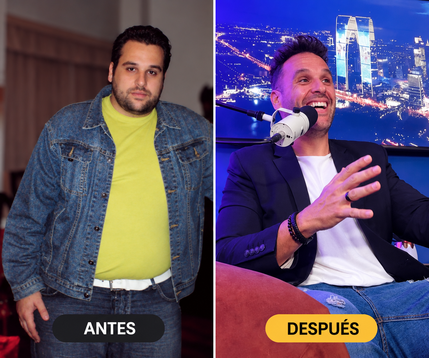 Nathan Cánovas — antes y después de bajar +50 kg