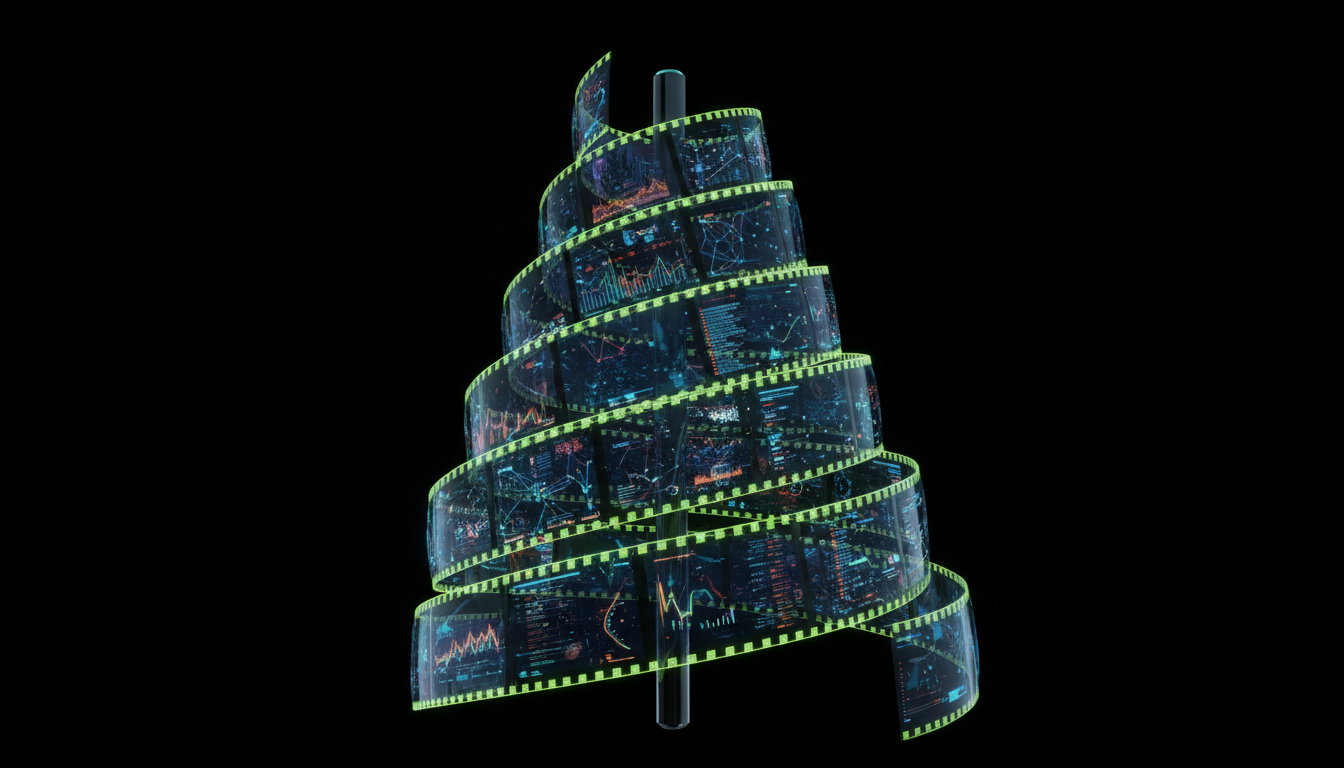 Digital film strips representing the layers of reputation management