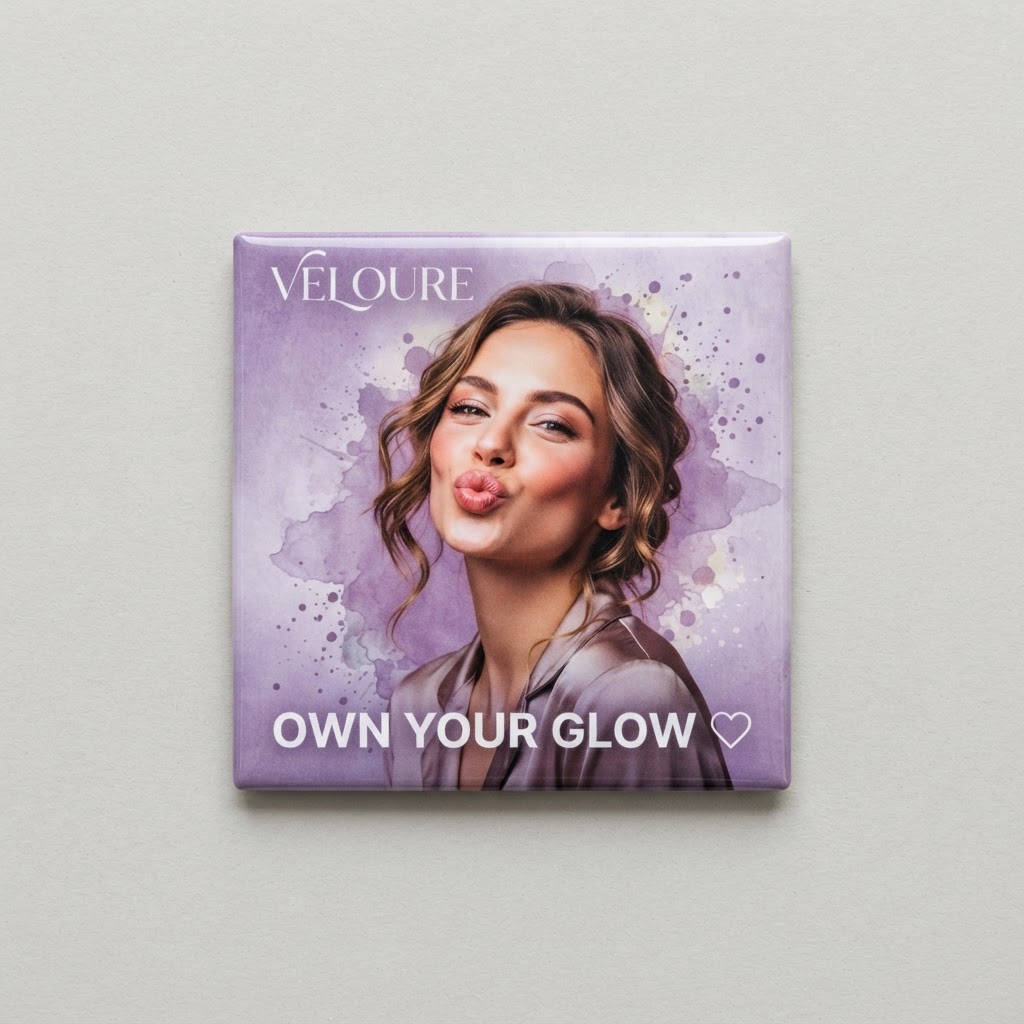 Concept example of a custom branded photo magnet — Beauty / Lifestyle