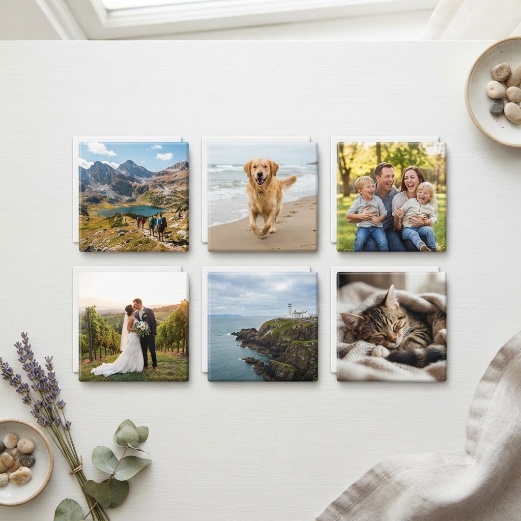 Custom photo magnets made live at an event
