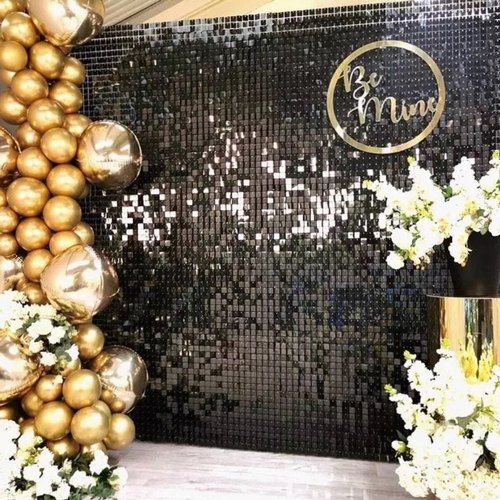 Black Sequin Shimmer Wall