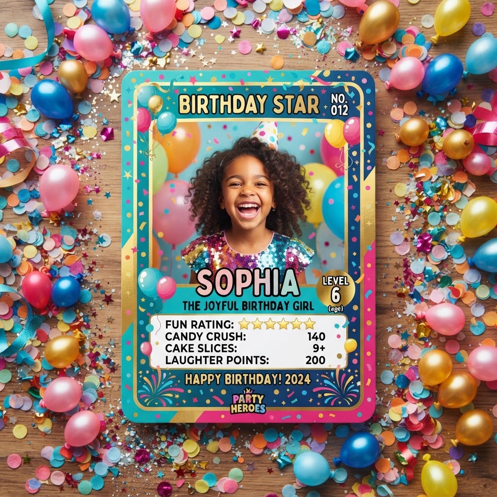 Birthday trading card
