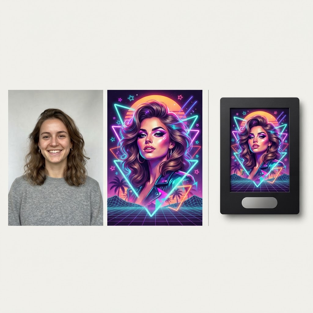 AI-generated portrait transformation