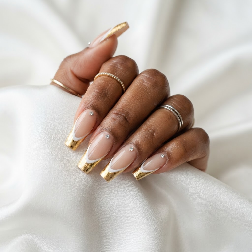Gold foil swoop French