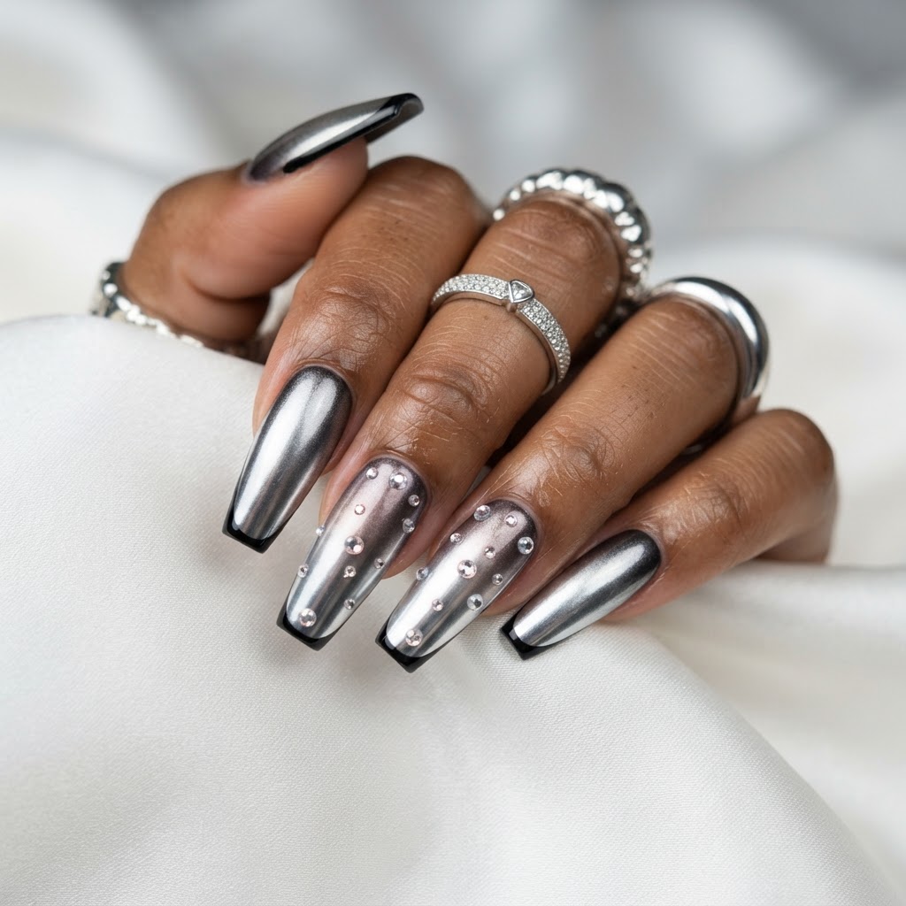 Gunmetal chrome ombré
