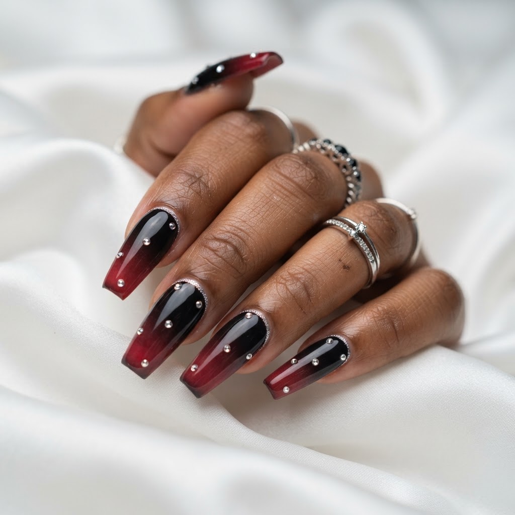 Black to crimson aura fade