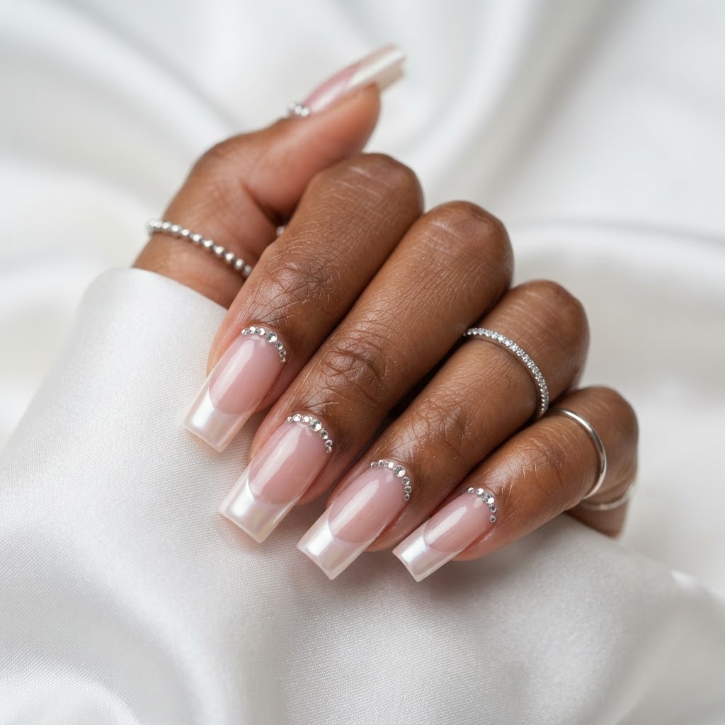 Jelly pink with pearl chrome tip
