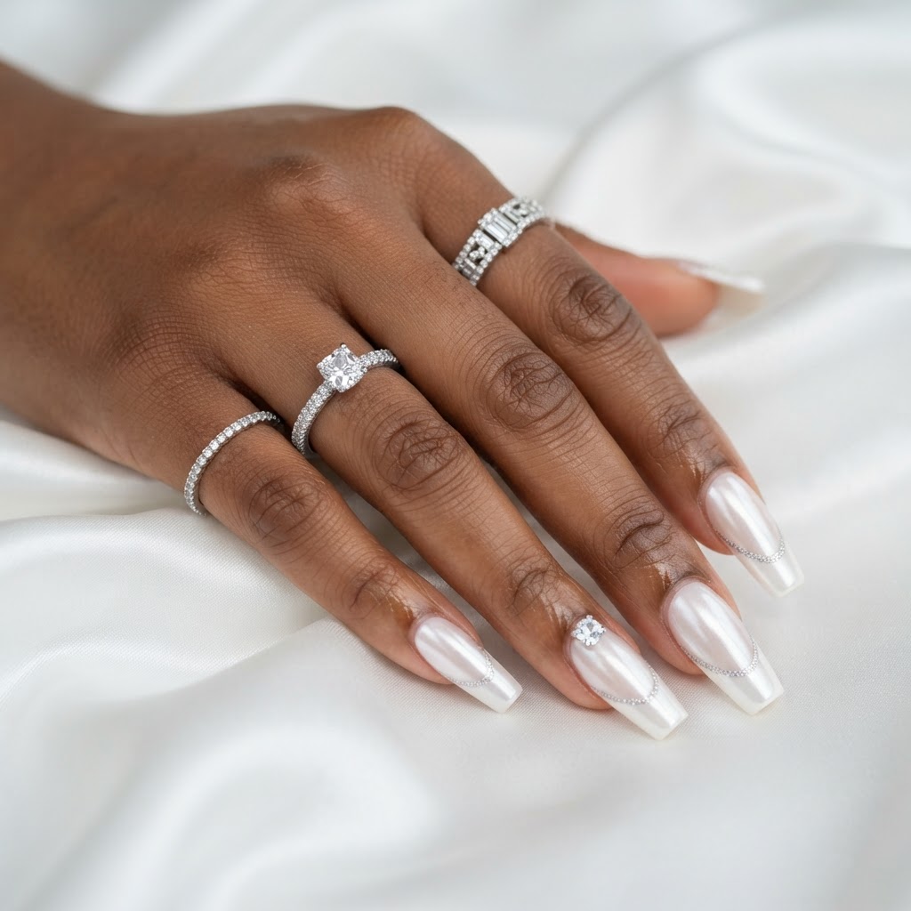 Bridal pearl white chrome
