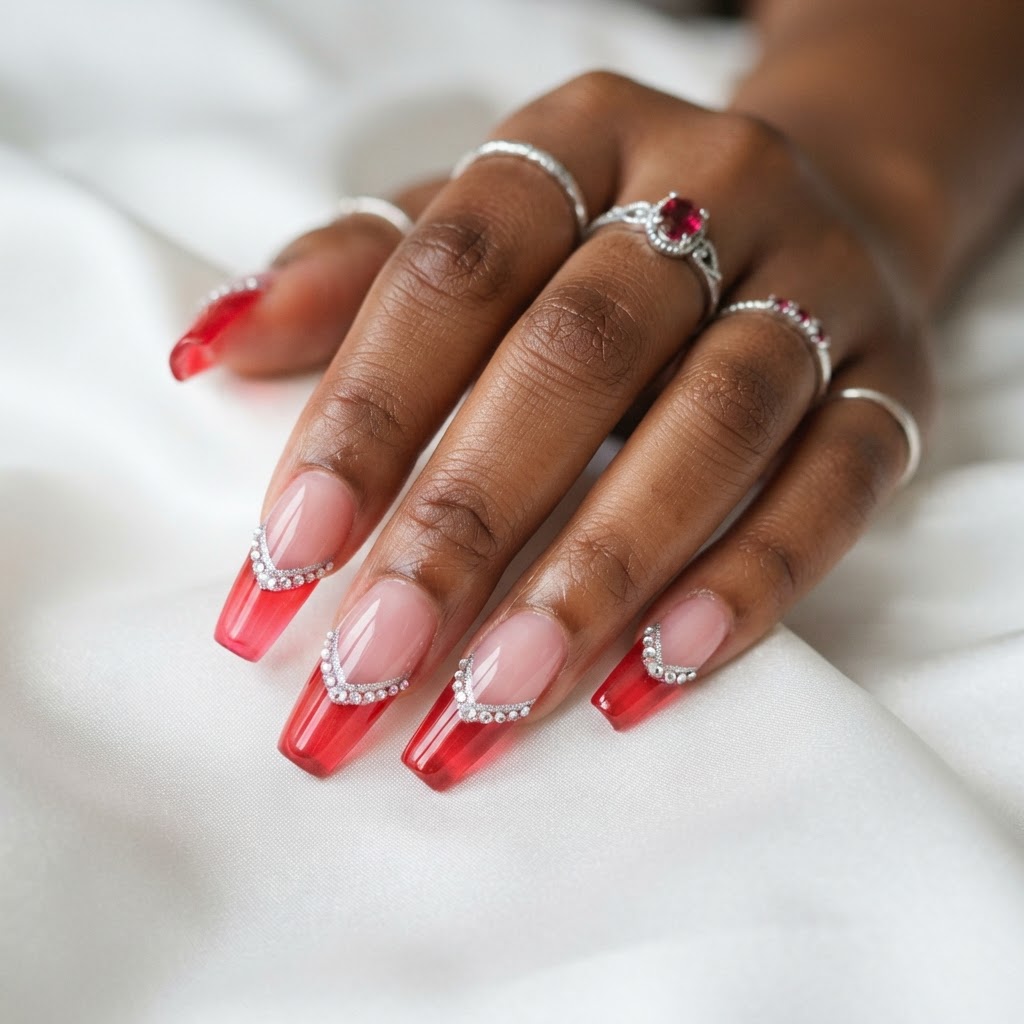 Jelly stained-glass red tips