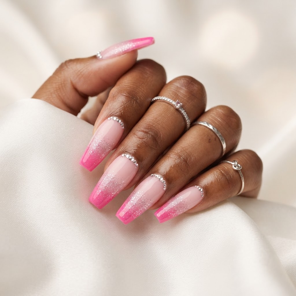 Fuchsia aura glitter fade