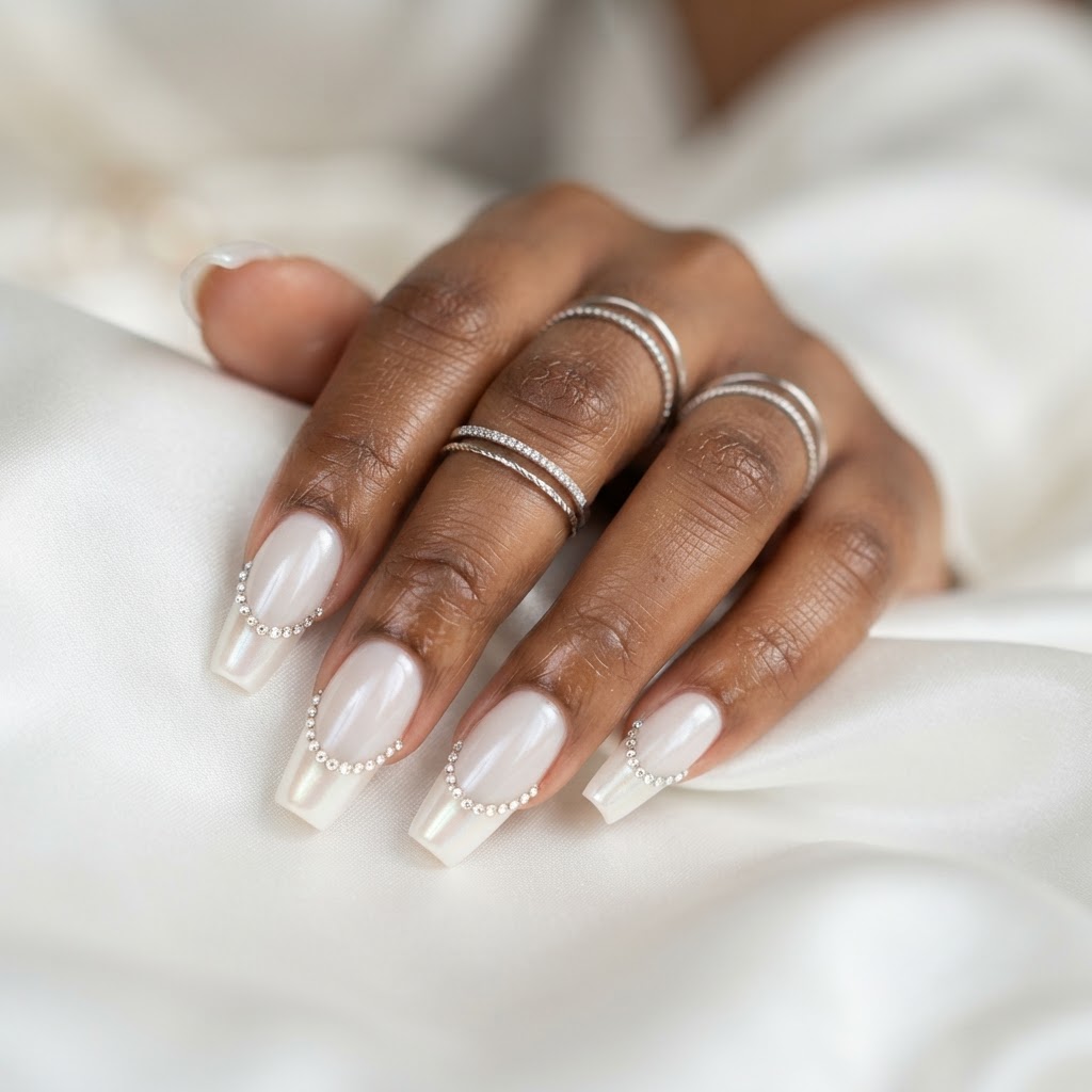 Pearl chrome milky French