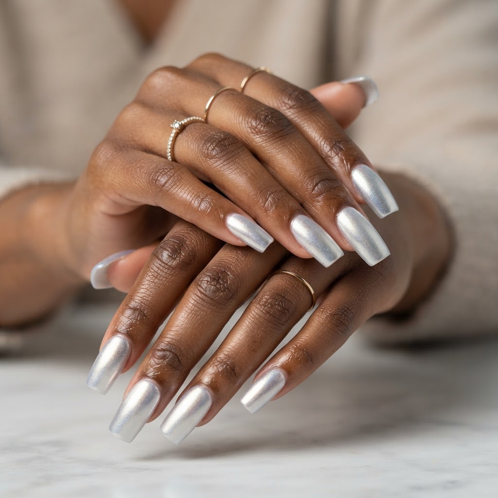 Icy Chrome Press-Ons