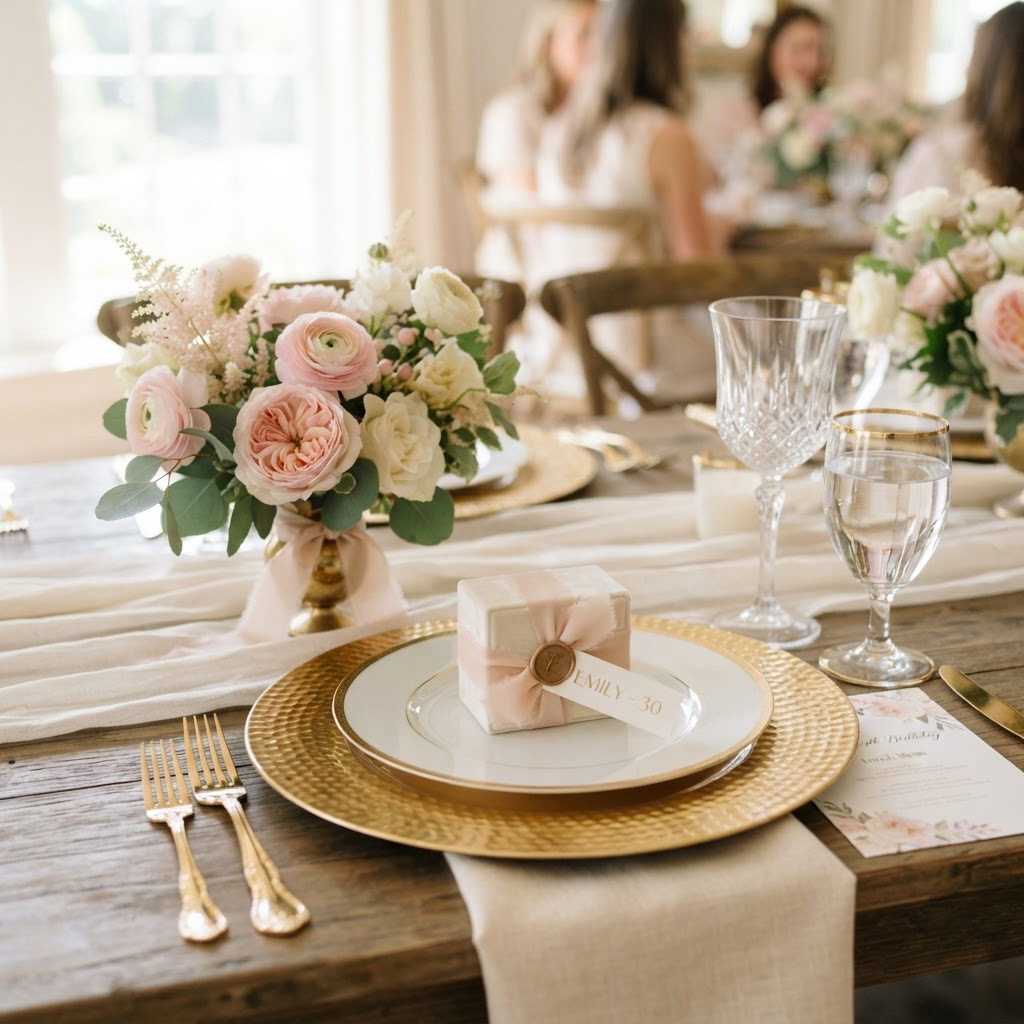 Birthday place setting with floral detail