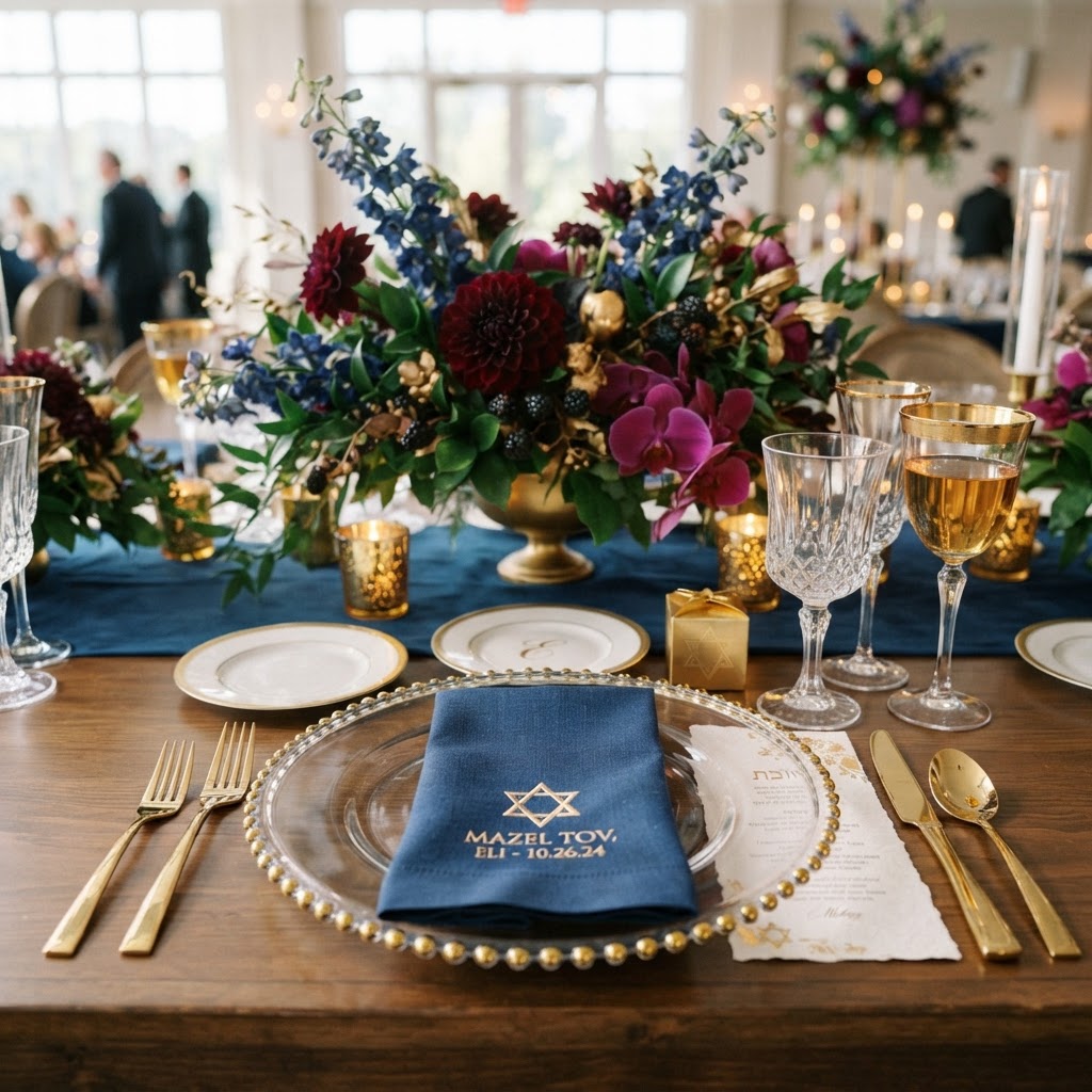 Bar/bat mitzvah place setting detail