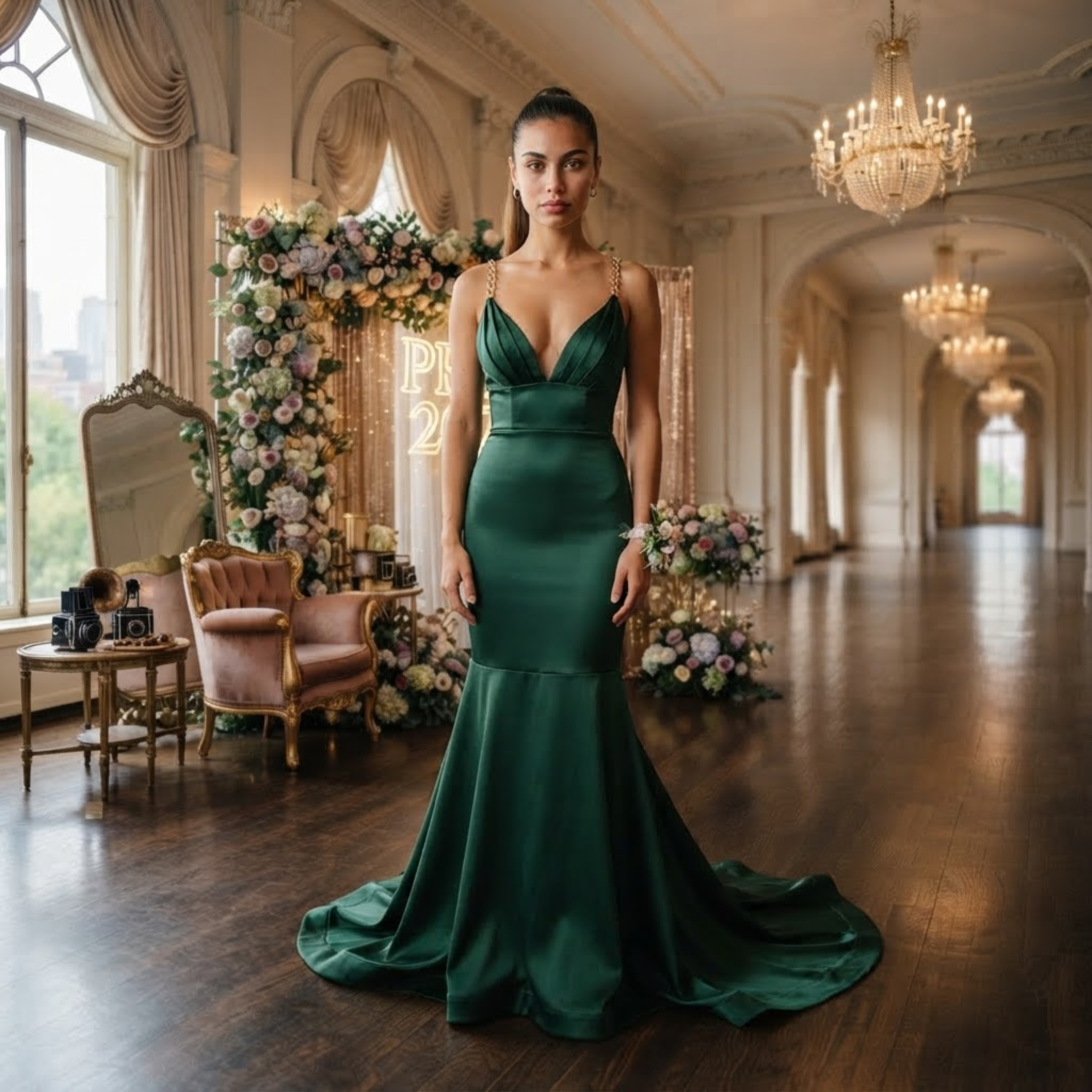 brown and green prom dress Emerald Dresses 2027 shoulder design Sabyasachi Lehenga Ted Baker Hot Pink Size:56 Long Jacket+50 Waist Adjust 46   to 52)(Height:6