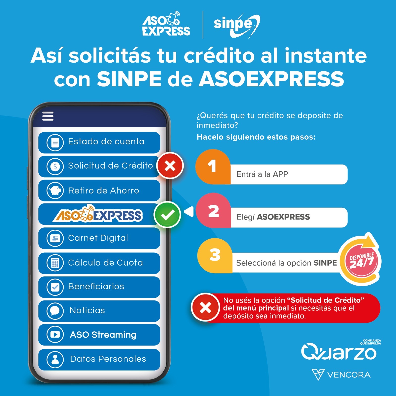 Así solicitás tu crédito al instante con SINPE de ASOEXPRESS
