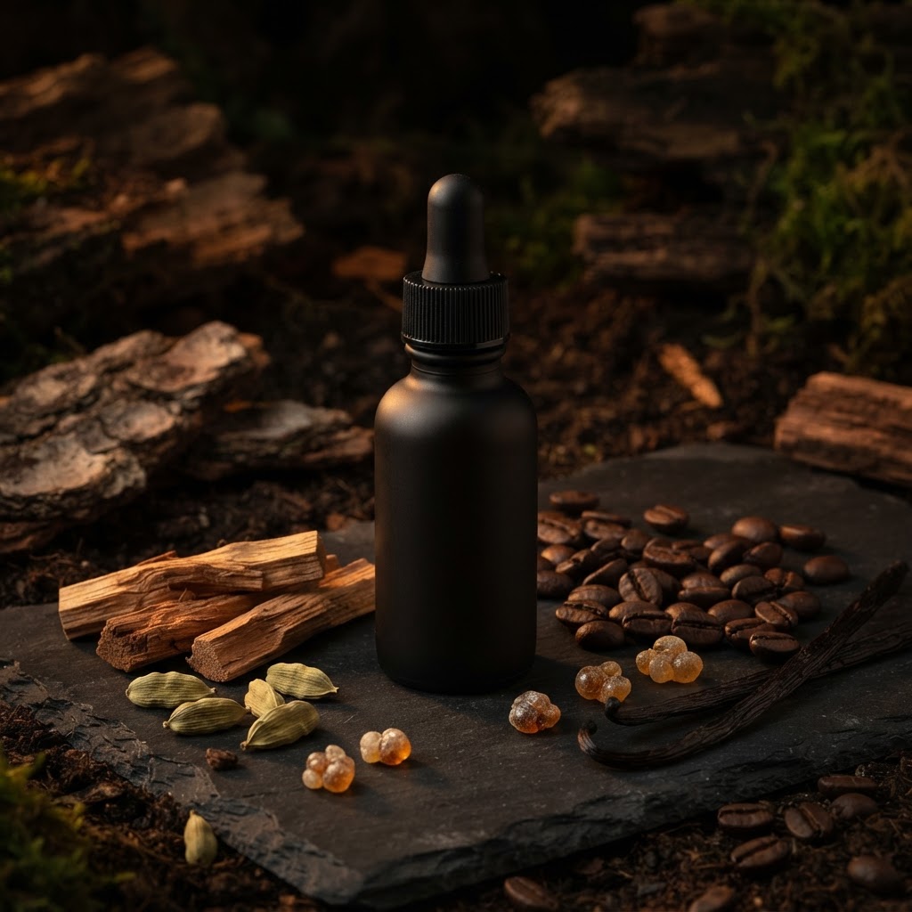 Mazama premium handcrafted beard oil with Coffee, Sandalwood, Copaiba, Cardamom, Vanilla — Coffee · Cardamom · Sandalwood by PacNorth Images