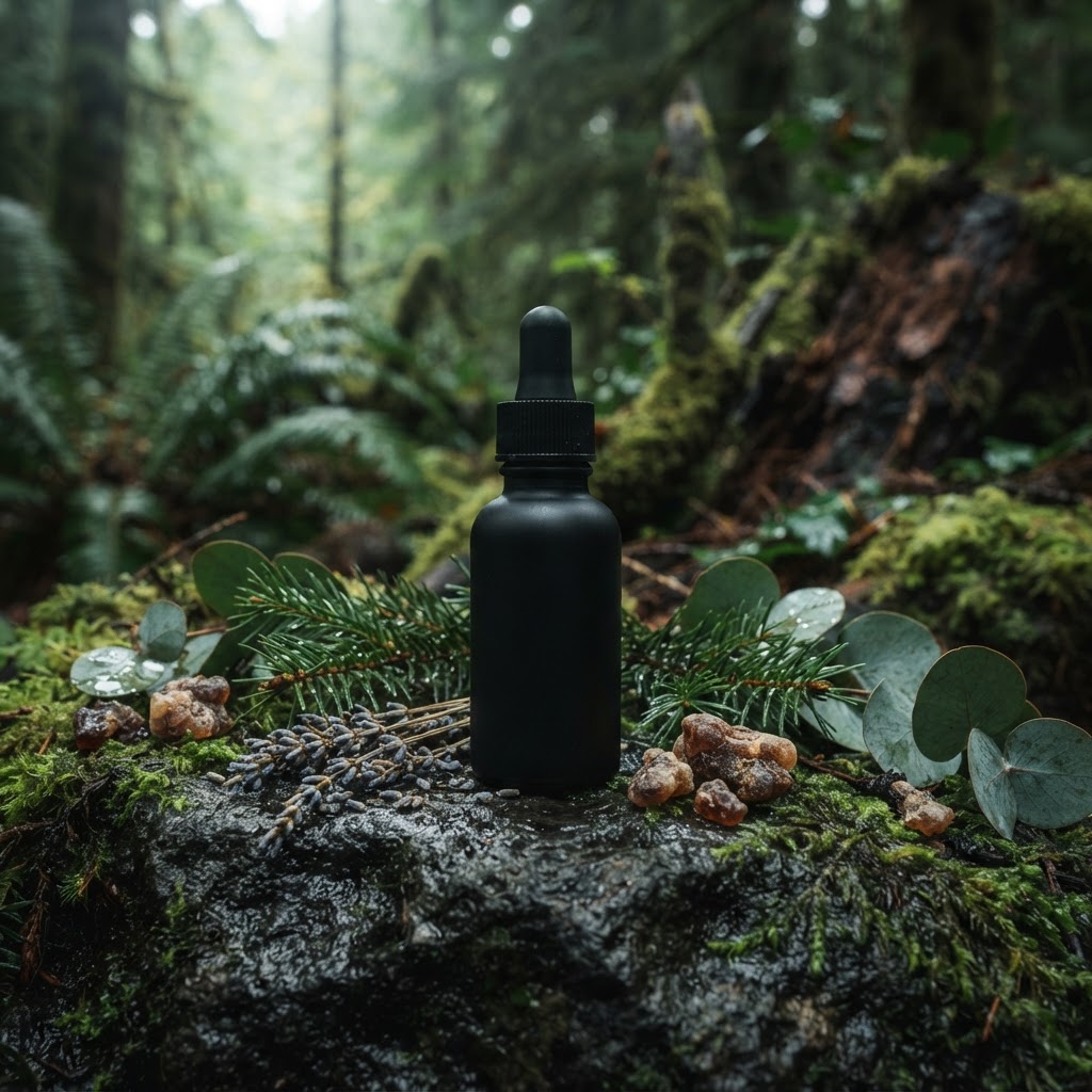 Toketee premium handcrafted beard oil with Sandalwood, Douglas Fir, Lavender, Eucalyptus, Benzoin — Douglas Fir · Lavender · Eucalyptus by PacNorth Images