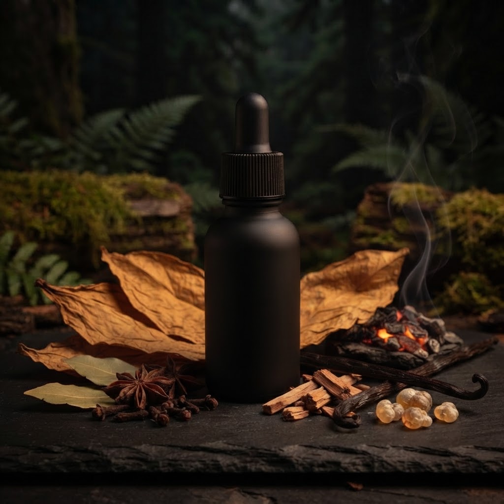 Umpqua Ember premium handcrafted beard oil with Sweet Tobacco, Bay Rum, Sandalwood, Vanilla, Benzoin — Sweet Tobacco · Bay Rum · Vanilla by PacNorth Images