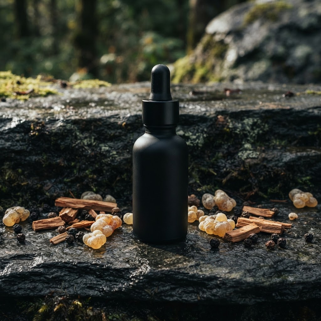 Wallowa premium handcrafted beard oil with Sandalwood, Frankincense, Black Pepper — Frankincense · Sandalwood · Black Pepper by PacNorth Images
