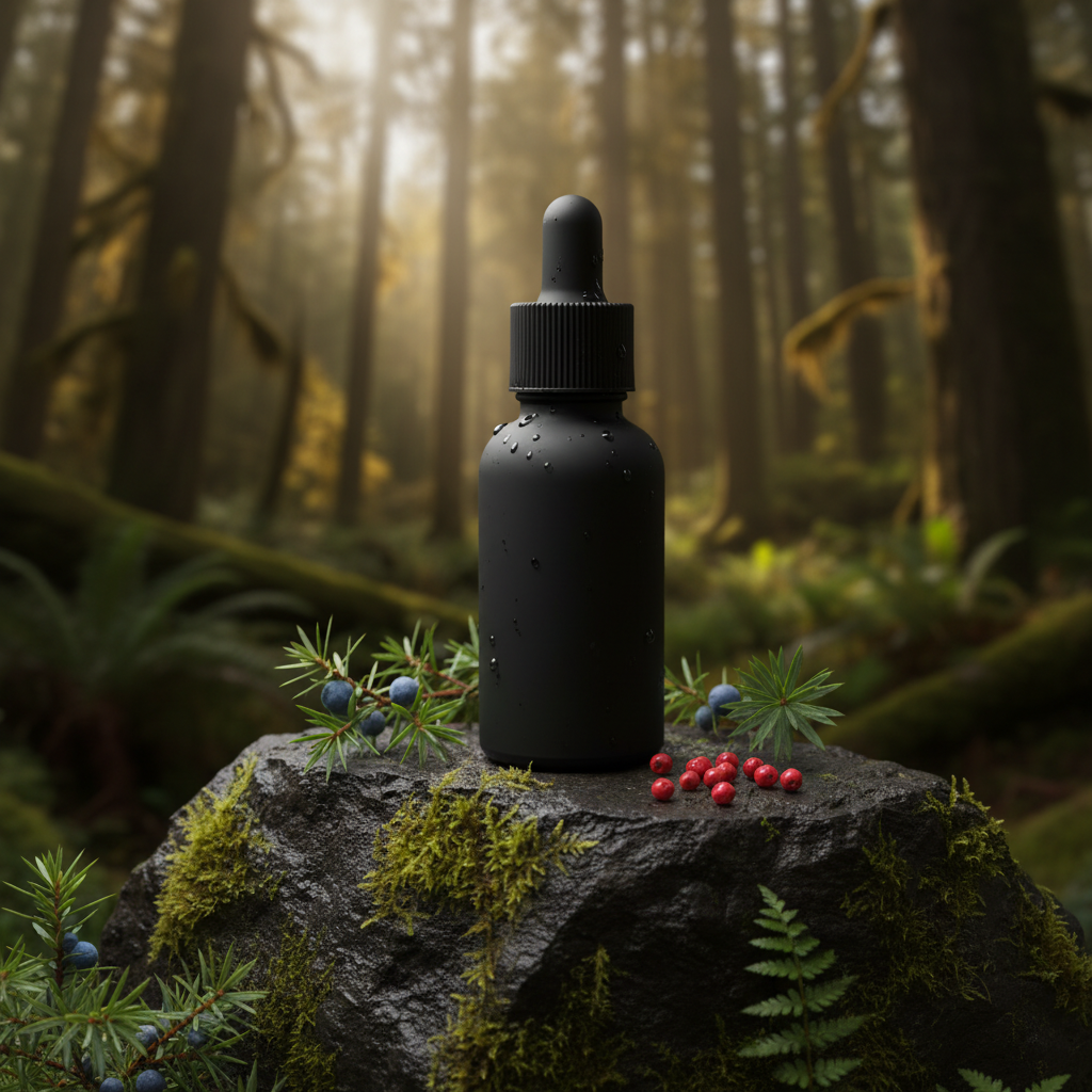 Takelma premium handcrafted beard oil with Juniper, Sandalwood, Tea Tree, Pink Pepper — Juniper · Sandalwood · Pink Pepper by PacNorth Images