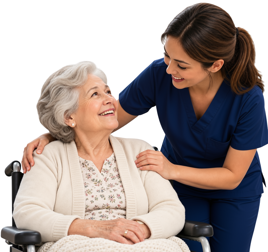 Caregiver and senior