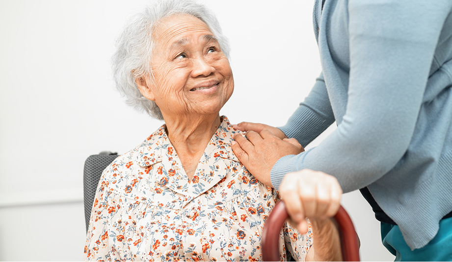 Caregiver with senior