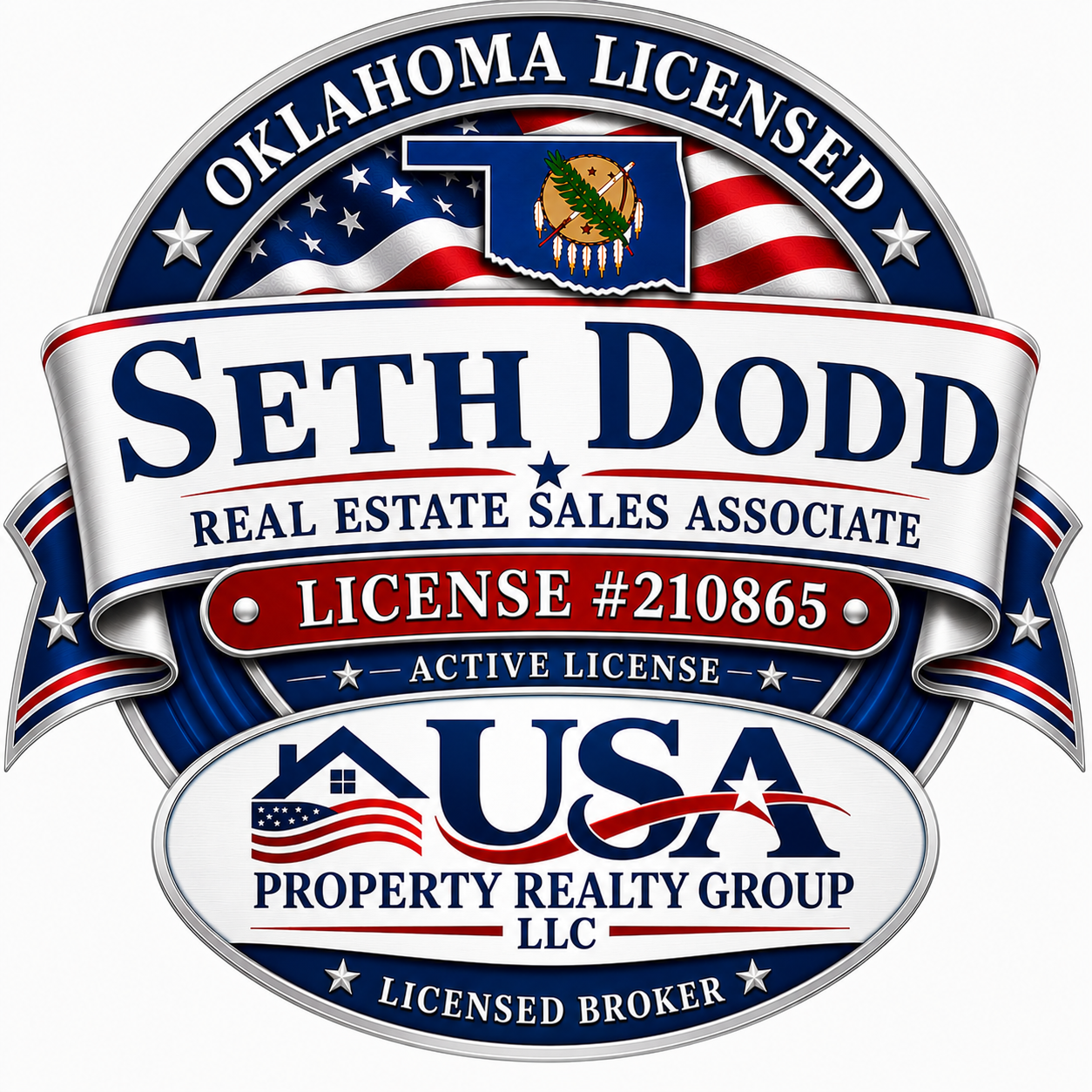 Seth Dodd Oklahoma Real Estate License Badge